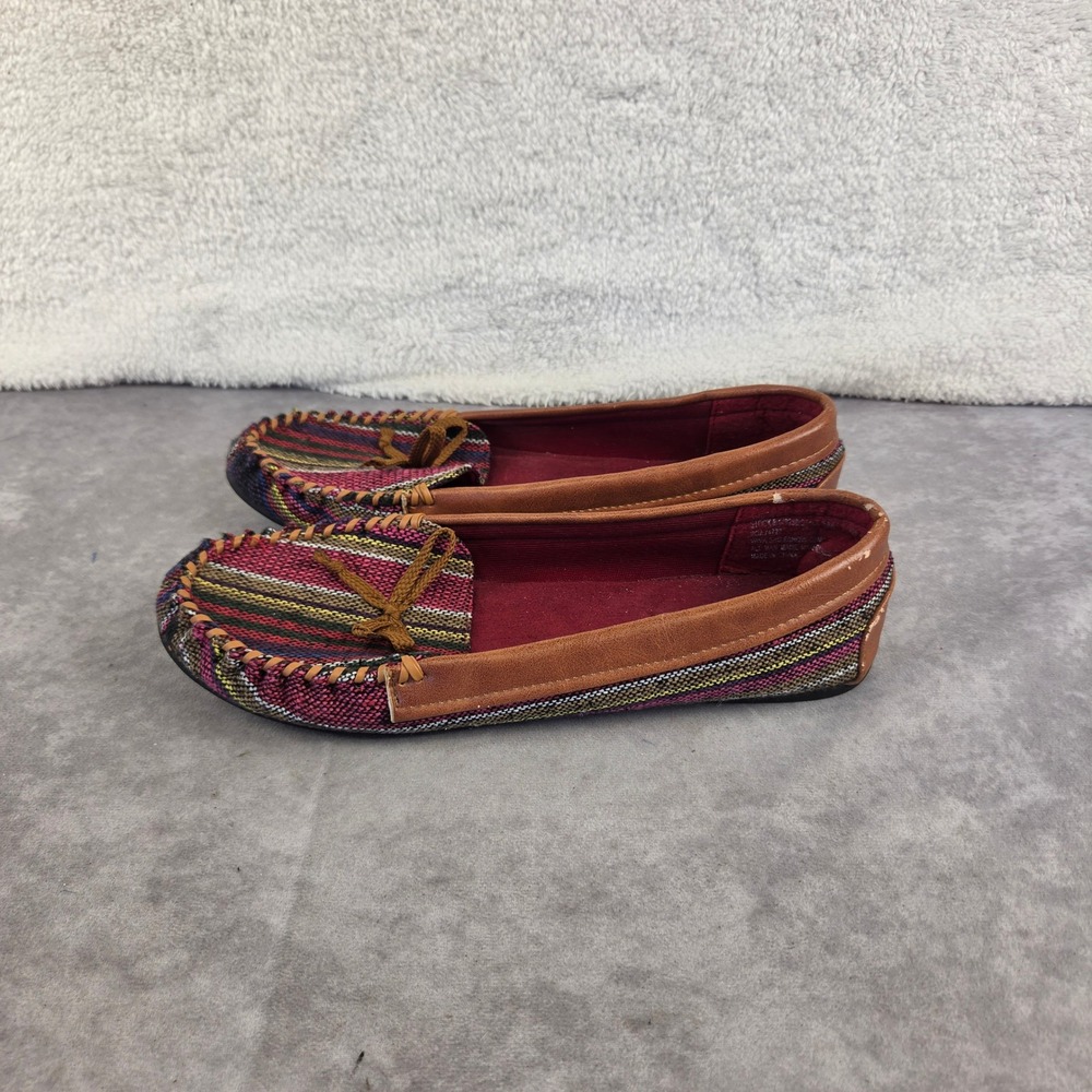 Zune Womens Multi Color Woven Blanket Moccasin Flats Size 13W